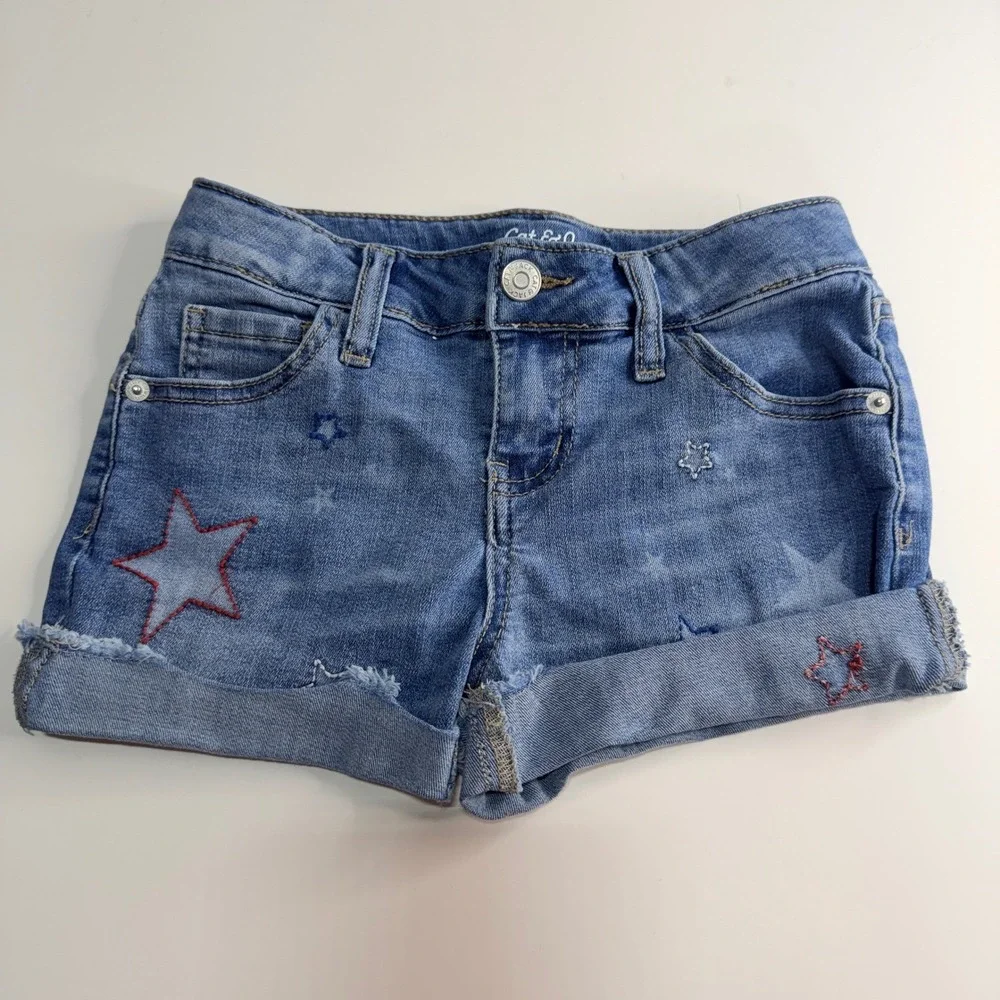 Girls Outfit 8 Justice‎ Swim Tankini Top Cat & Jack Denim Shorts Summer Bundle/4